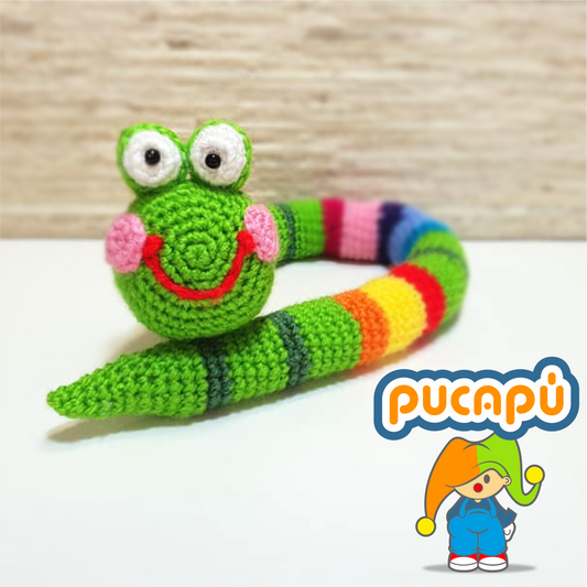 Serpent multicolore - Patron amigurumi PDF