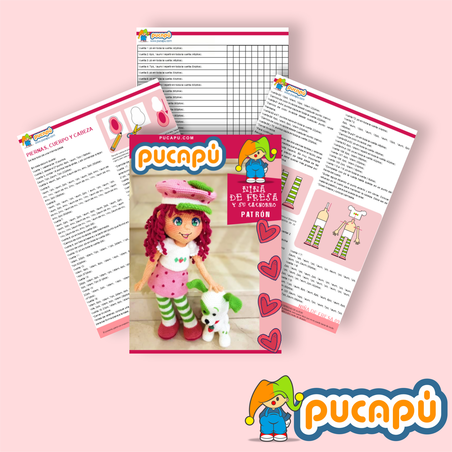 Niña de fresa Patrón