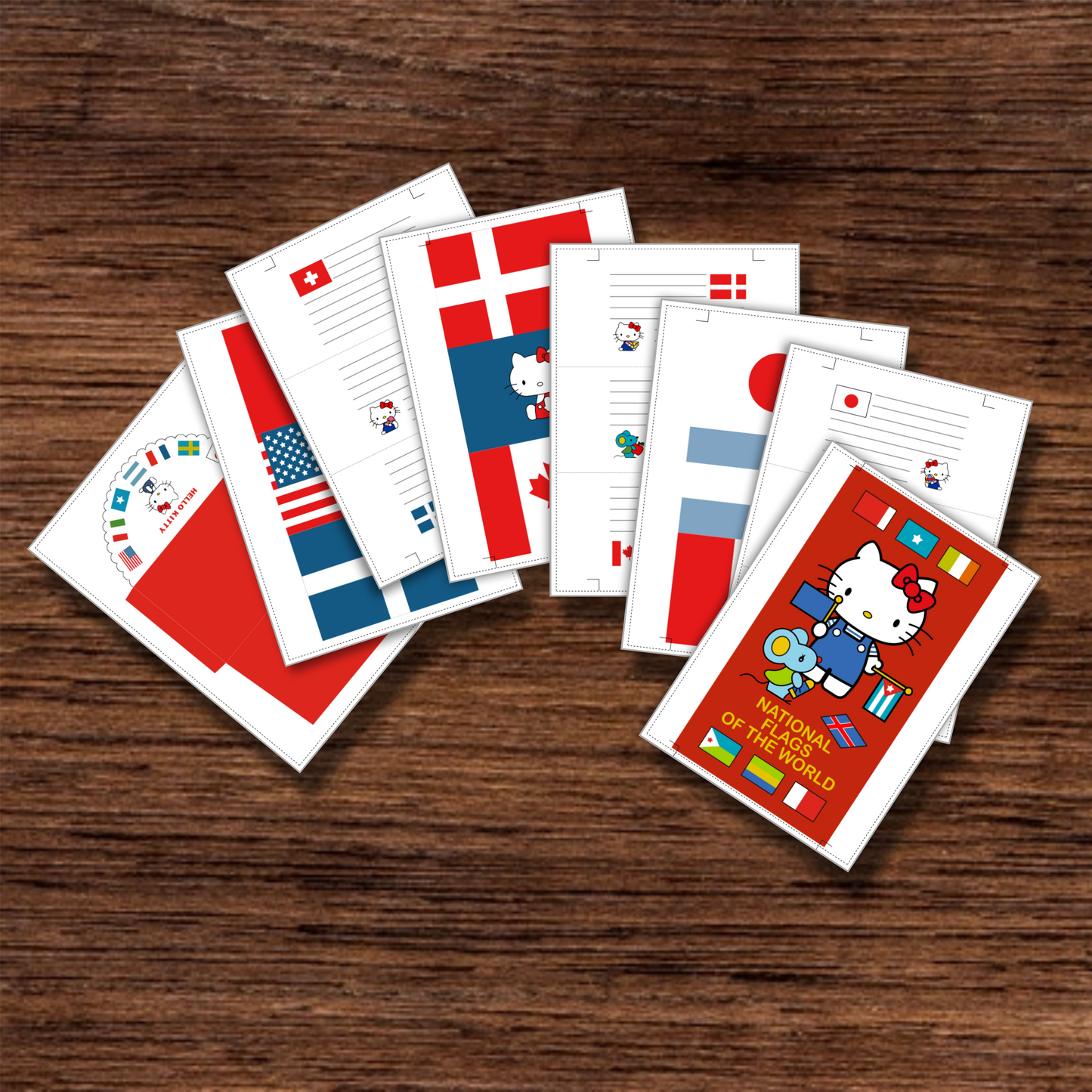 PAPEL DE CARTA CON SOBRE "BANDERAS"