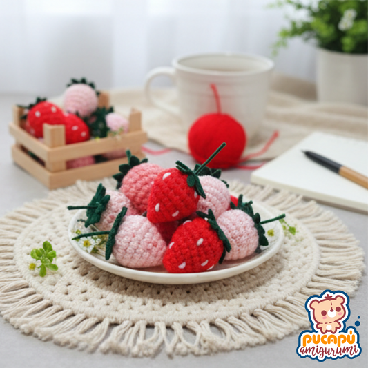🍓 Patrón PDF Amigurumi – Fresa Pequeña 🍓