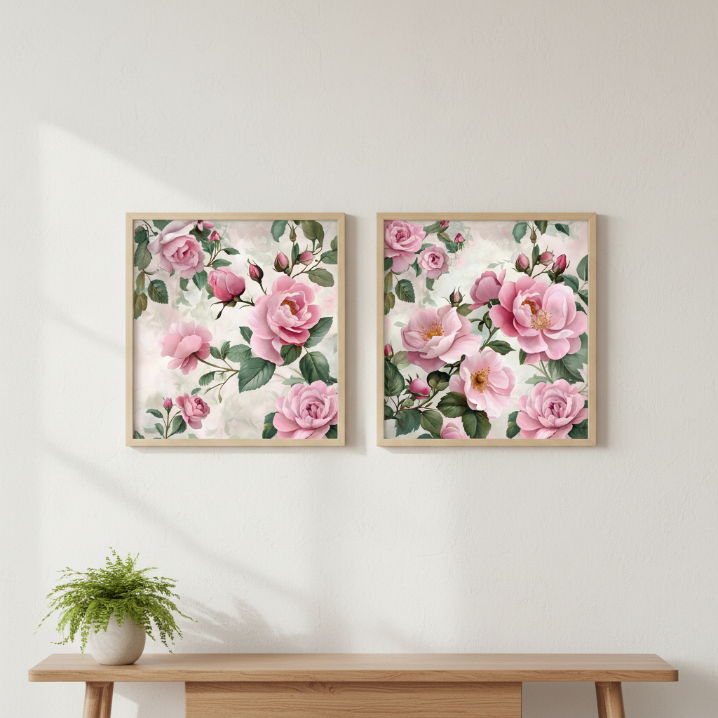 🌸Pack Digital de Flores Rosas para Imprimir | 20 Diseños + Hojas A4 para Recortar + 24 imagenes png