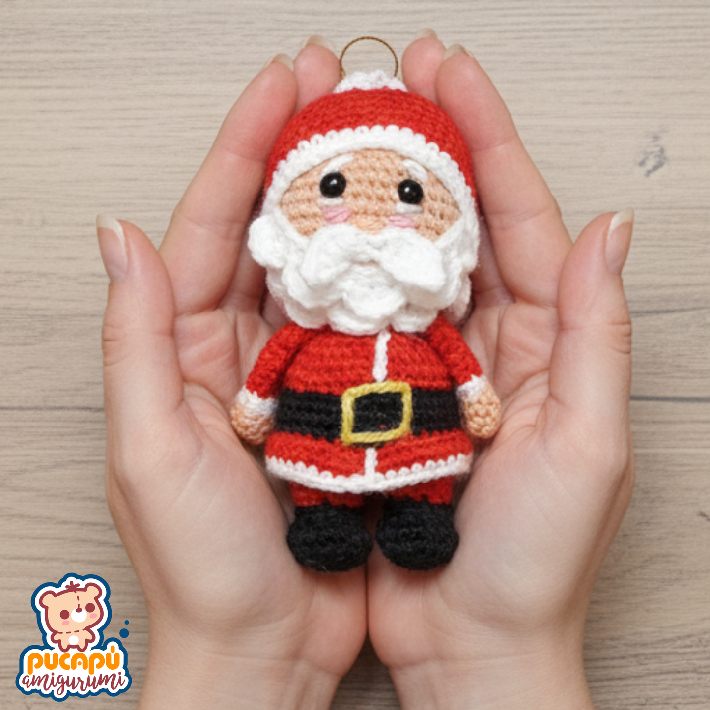 Patrón PDF de Amigurumi Santa Claus para Árbol de Navidad