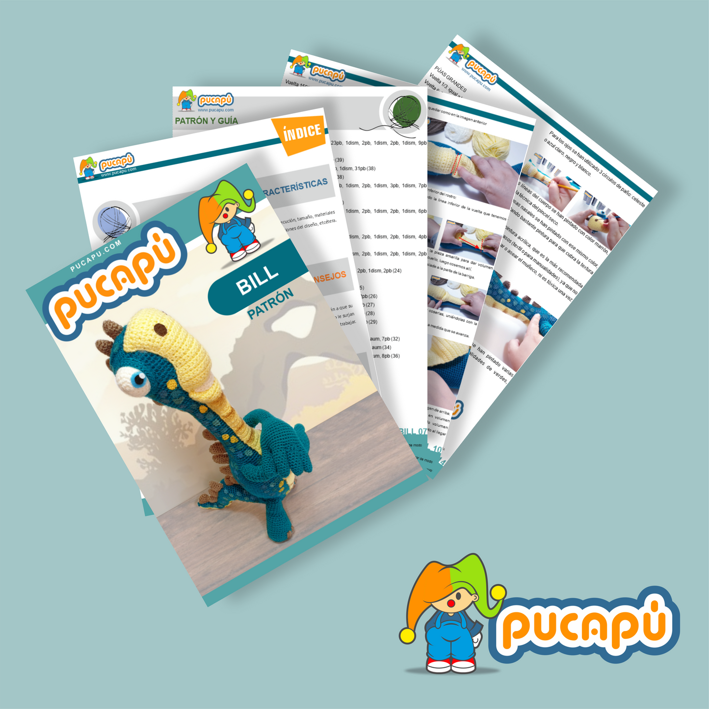 Dinosaurio Bill Patrón Amigurumi PDF